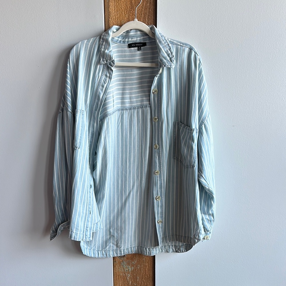 Blu Pepper Light Blue Striped Shirt